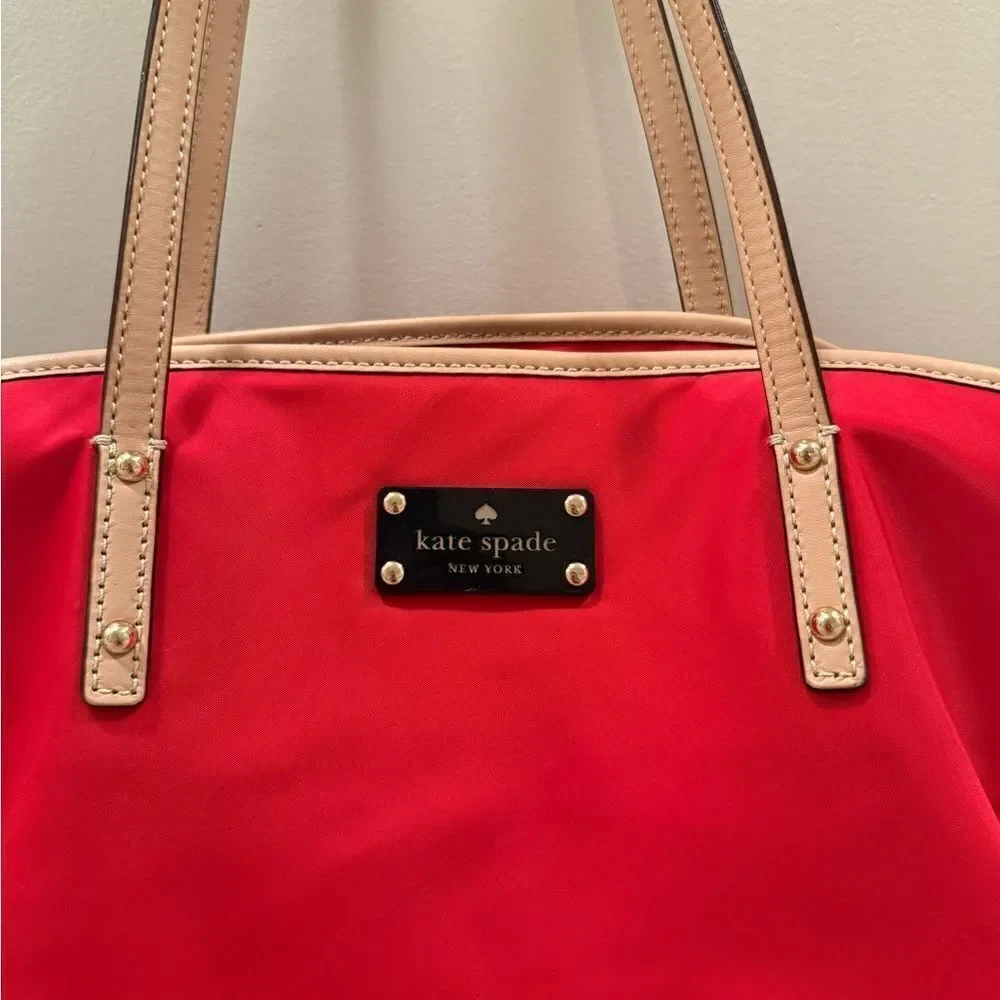 Kate Spade Red Diaper Tote Bag with changing pad